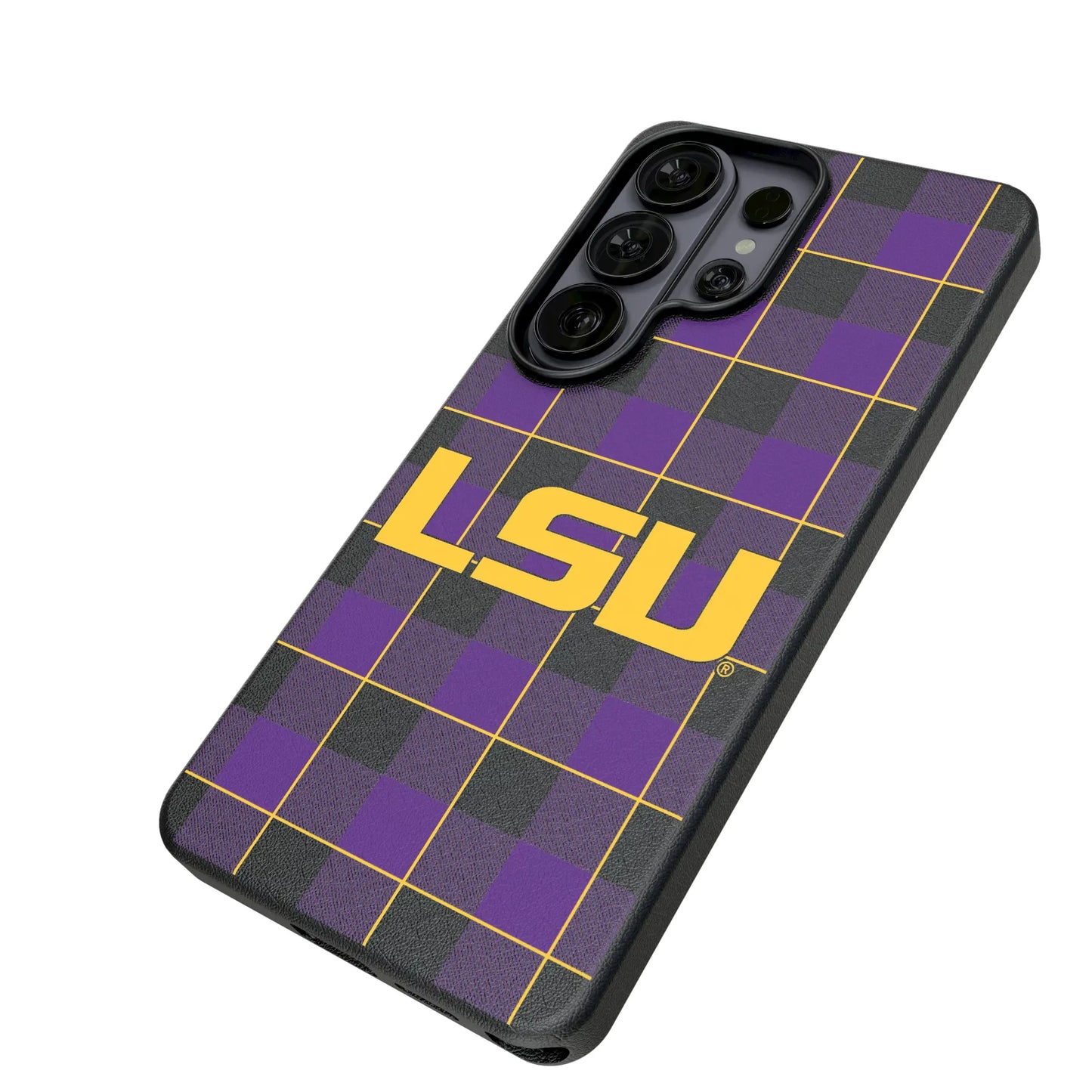 Louisiana State University Tigers Plaid MagSafe Compatible Phone Case for Samsung Galaxy