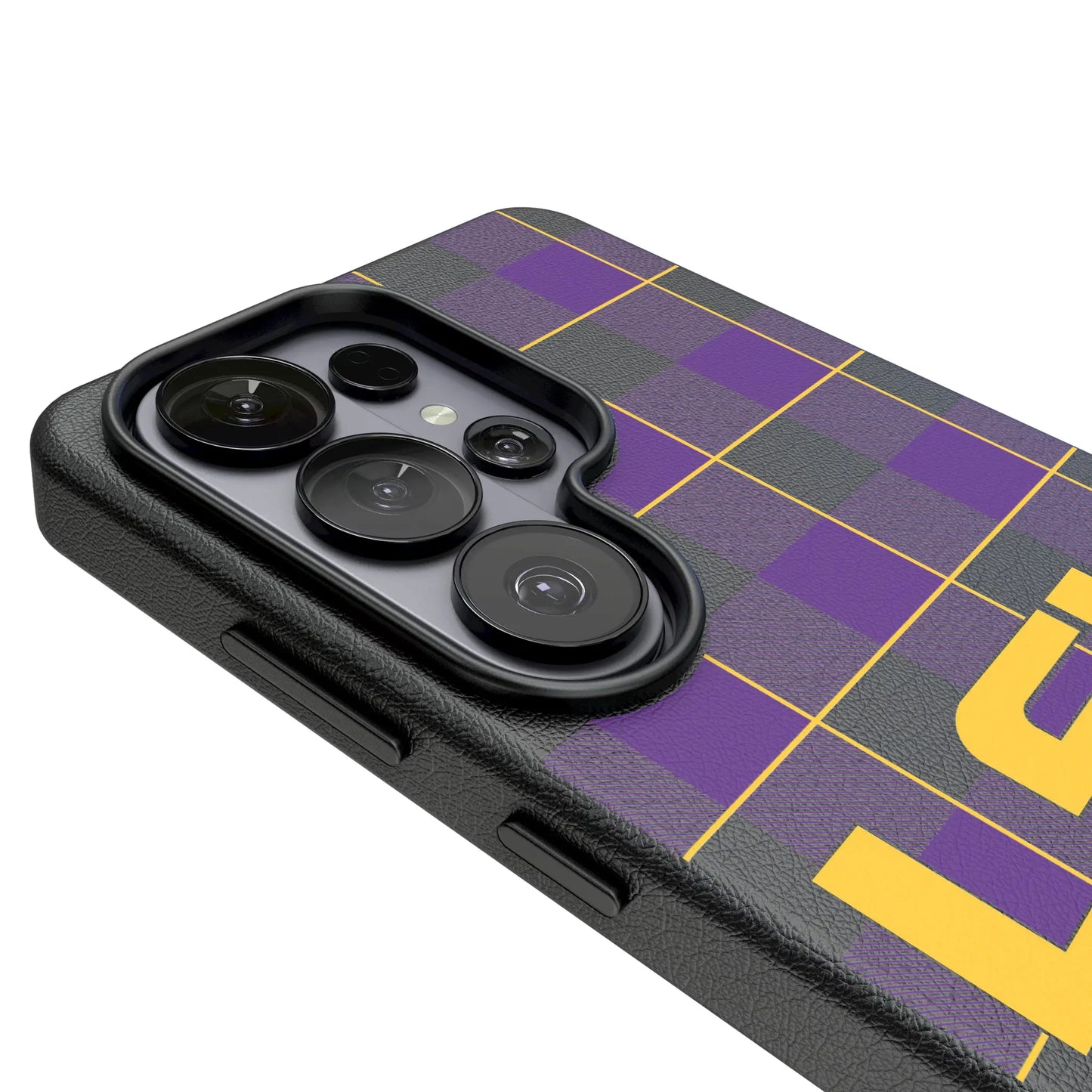 Louisiana State University Tigers Plaid MagSafe Compatible Phone Case for Samsung Galaxy