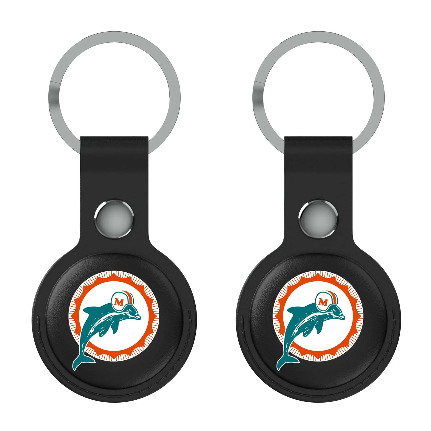 Miami Dolphins 1966-1973 Historic Collection Insignia Black Airtag Holder 2-Pack