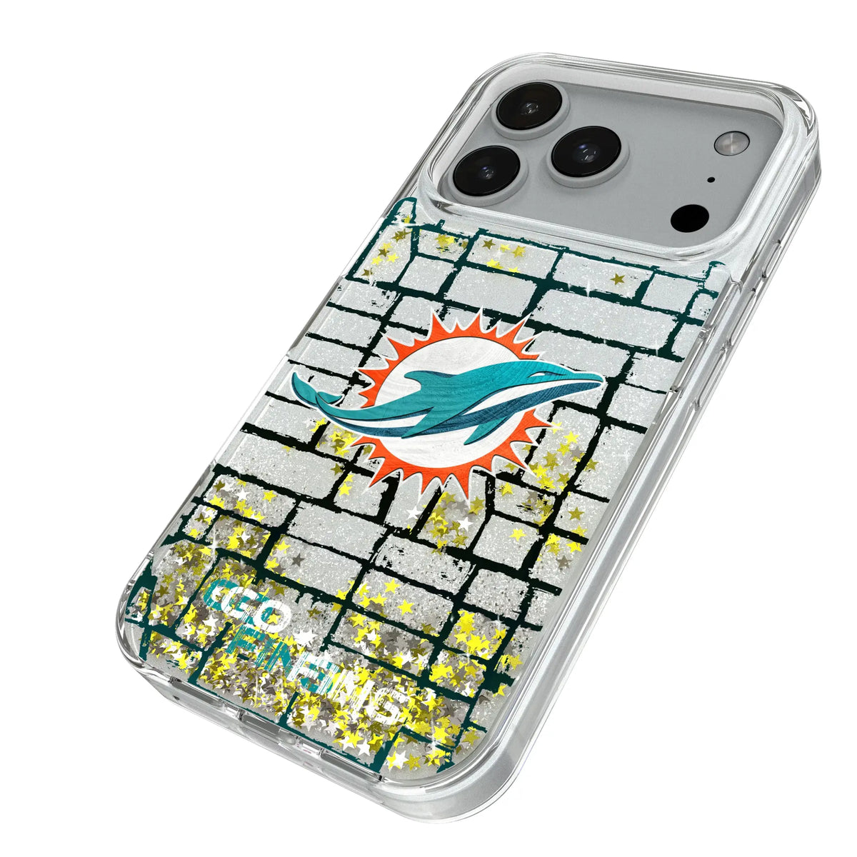 Miami Dolphins Brick Glitter Phone Case for Apple iPhone