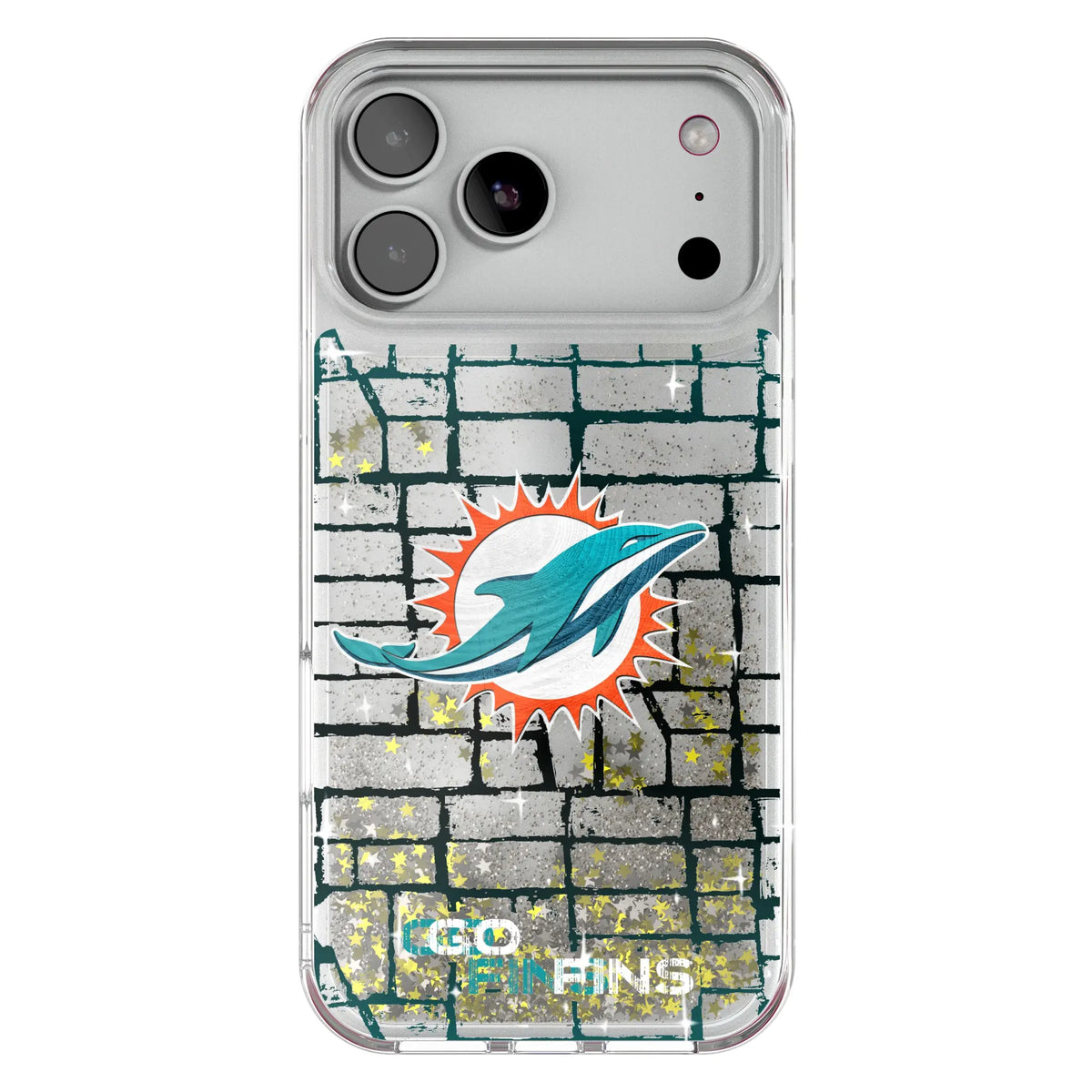 Miami Dolphins Brick Glitter Phone Case for Apple iPhone