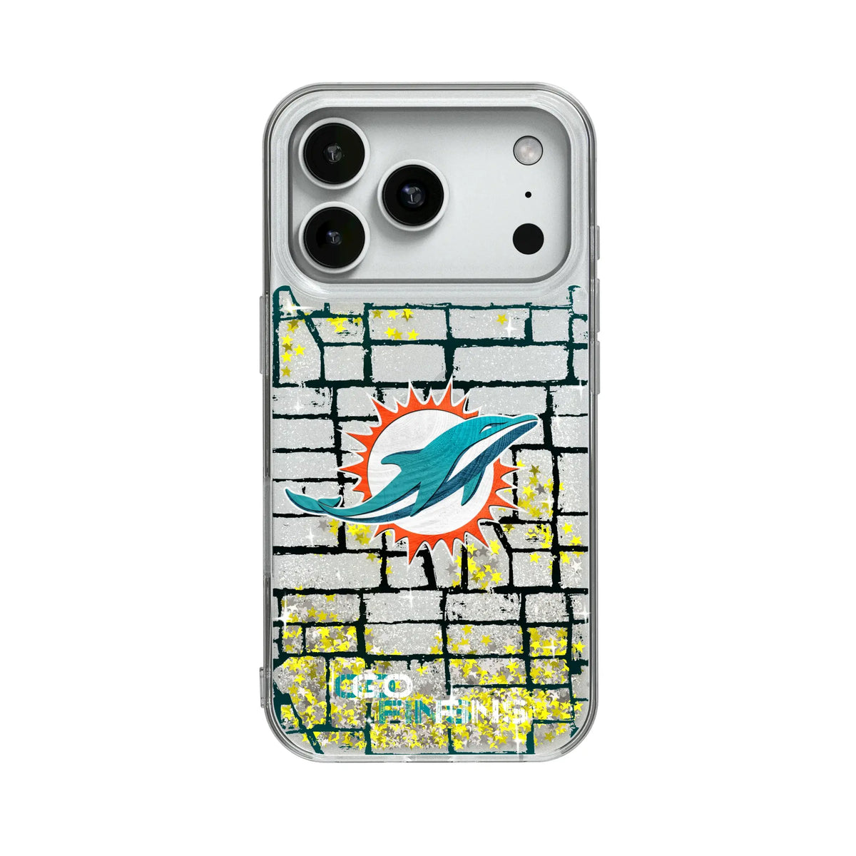 Miami Dolphins Brick Glitter Phone Case for Apple iPhone