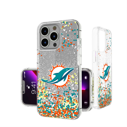 Miami Dolphins Confetti Glitter Phone Case for Apple iPhone