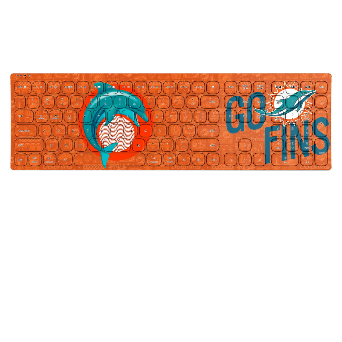 Miami Dolphins Deco Curved Wireless Keyboard