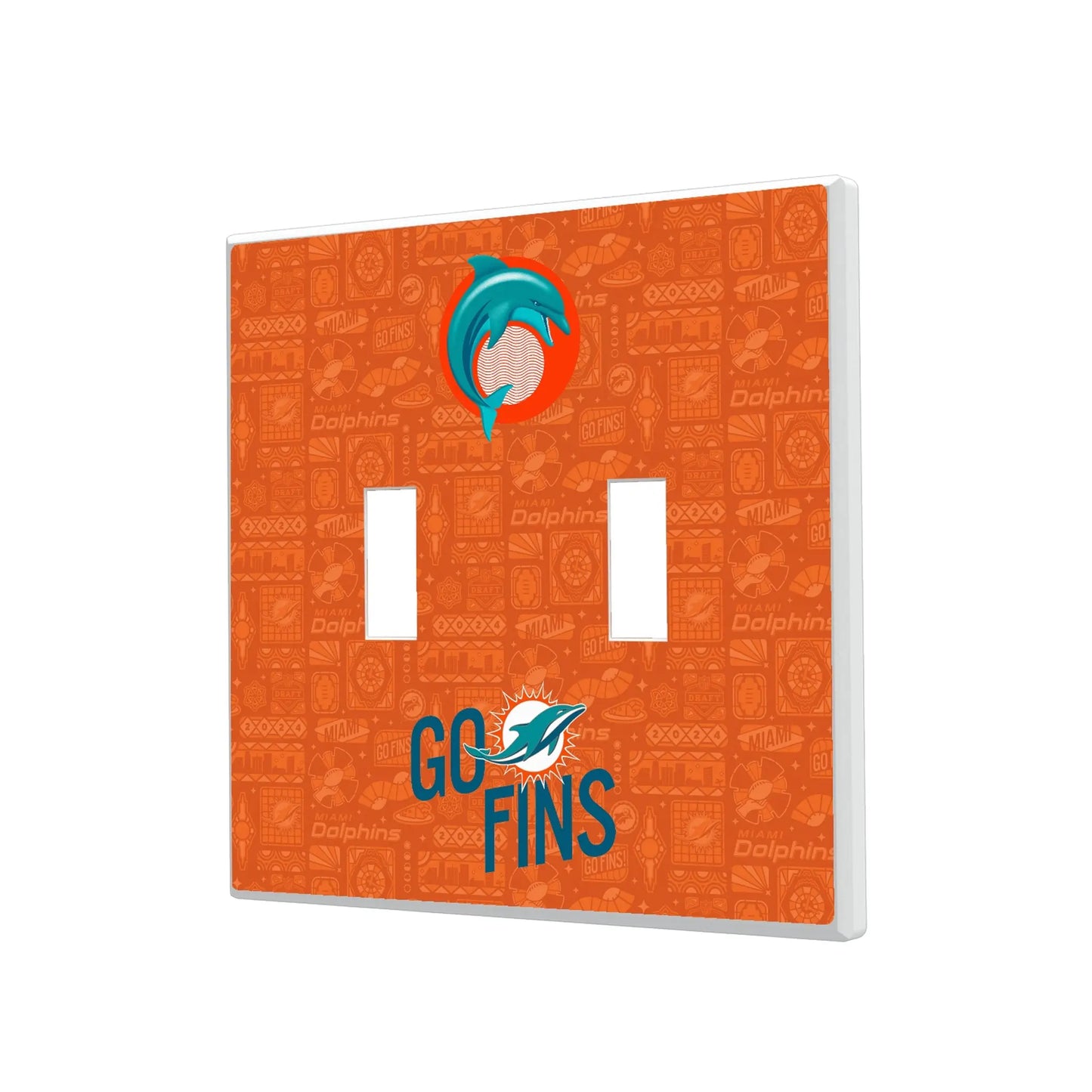 Miami Dolphins Deco Hidden-Screw Light Switch Plate
