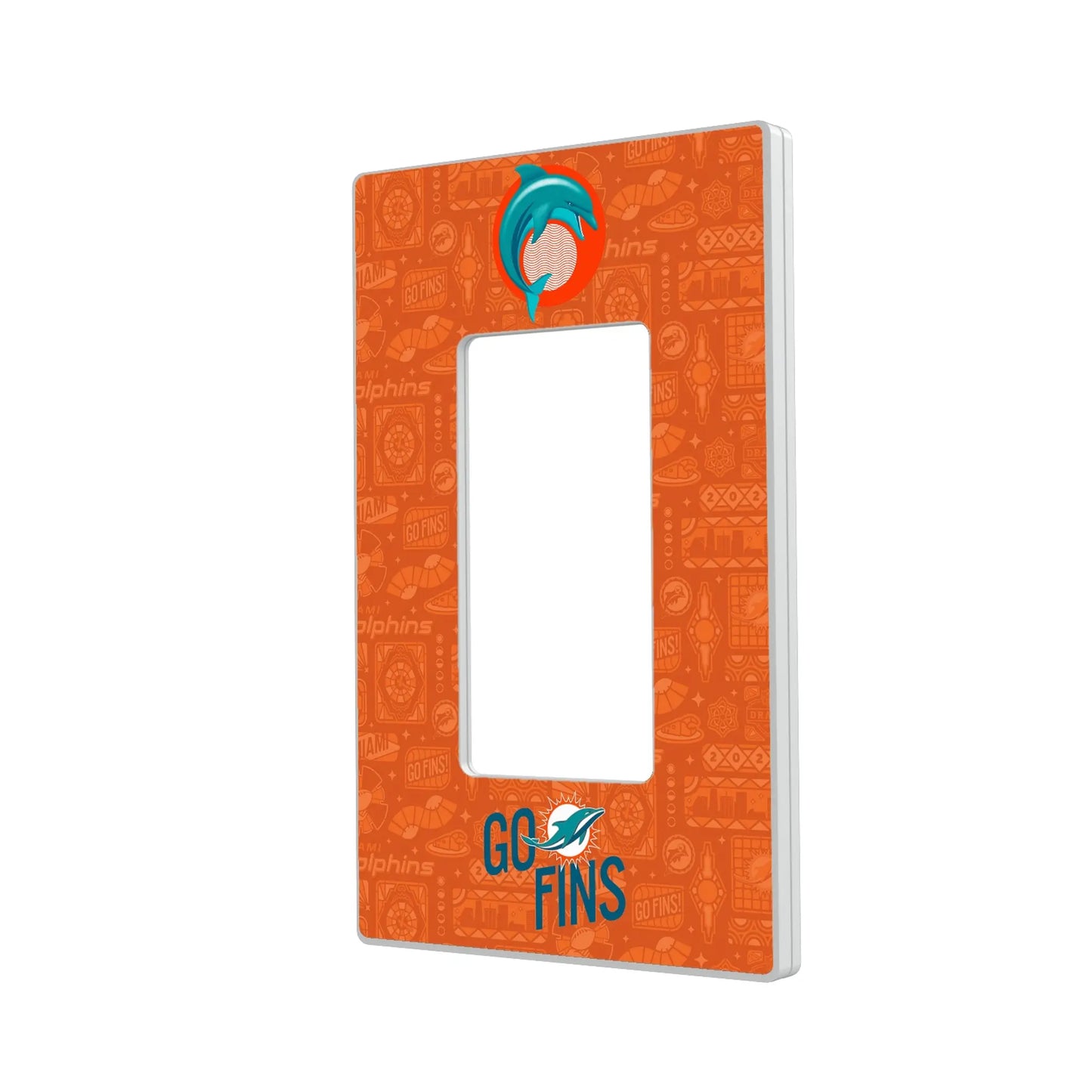 Miami Dolphins Deco Hidden-Screw Light Switch Plate