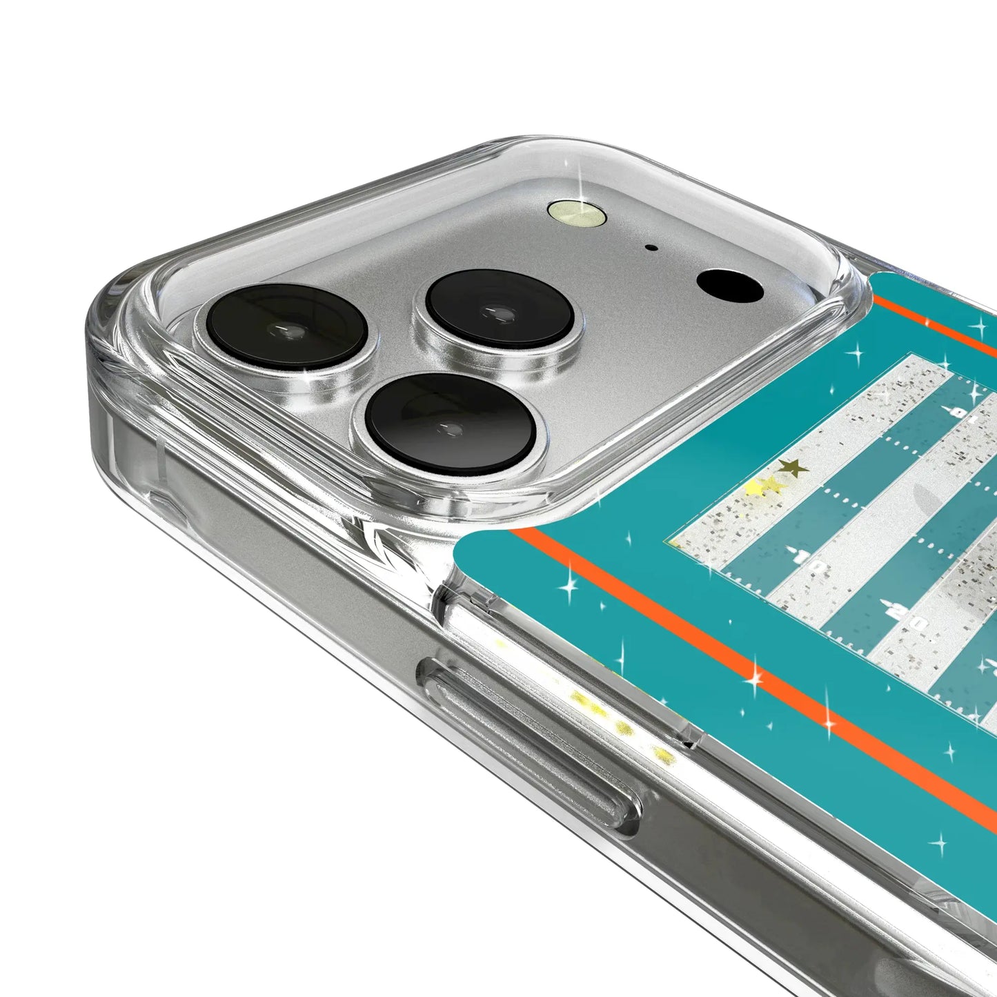 Miami Dolphins Field Glitter Phone Case for Apple iPhone