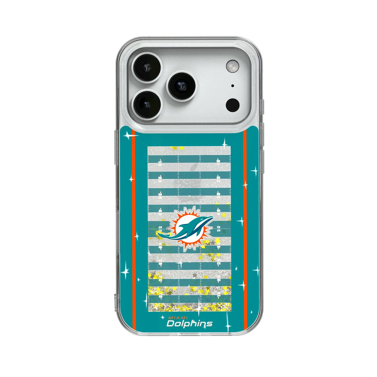 Miami Dolphins Field Glitter Phone Case for Apple iPhone