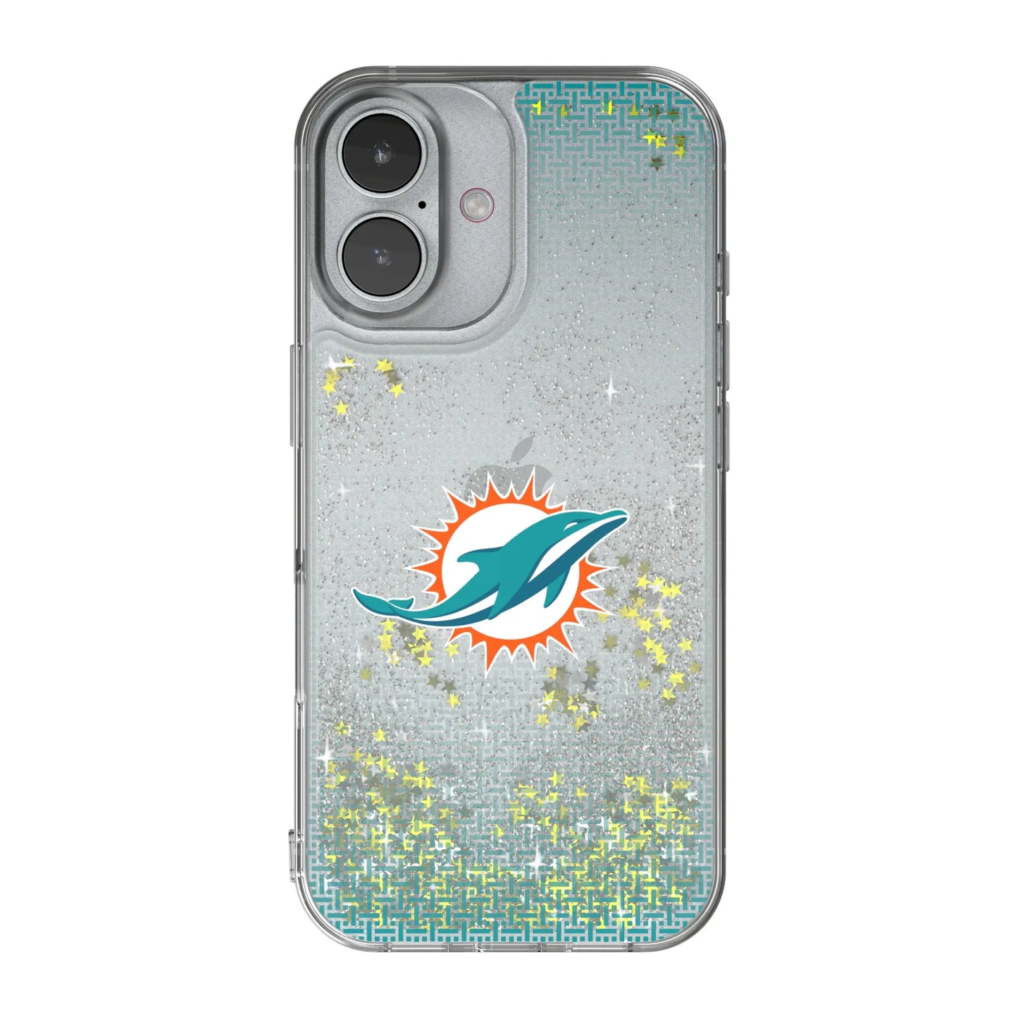 Miami Dolphins Linen Glitter Phone Case for Apple iPhone