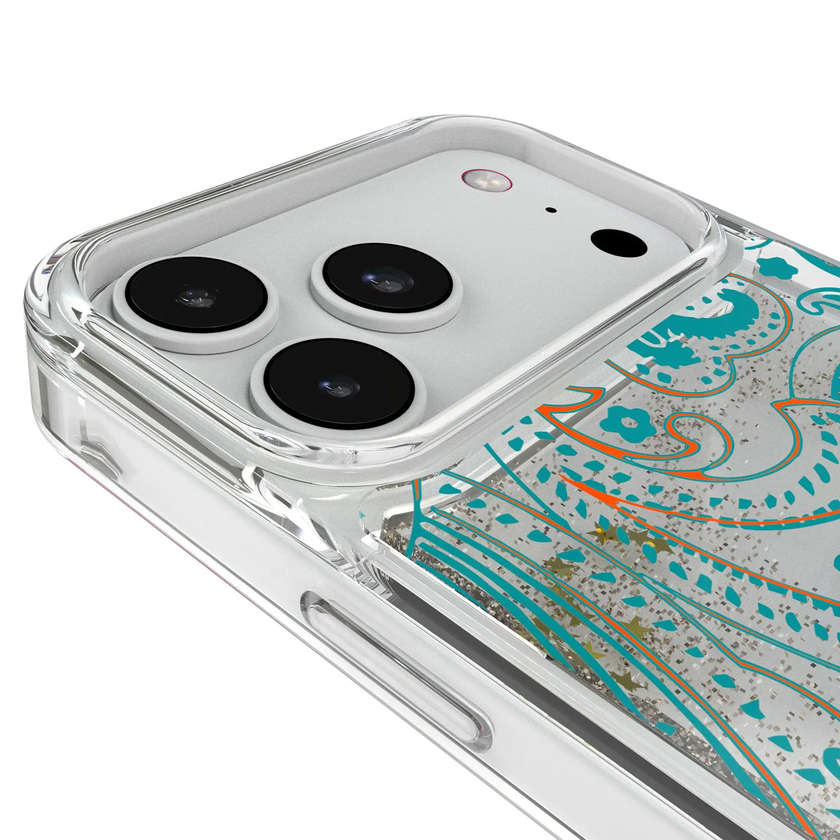 Miami Dolphins Paisley Glitter Phone Case for Apple iPhone