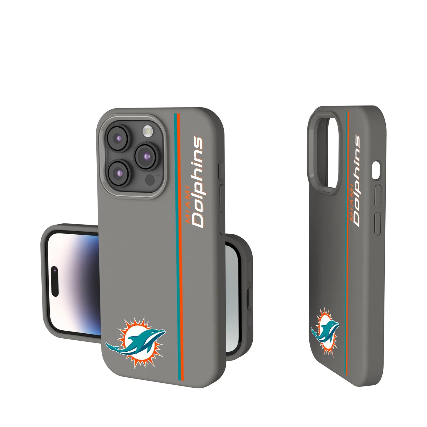 Miami Dolphins Sidebar Soft Touch Phone Case for Apple iPhone