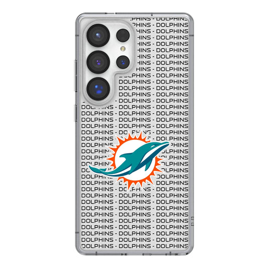 Miami Dolphins Text Backdrop Clear Phone Case for Samsung Galaxy