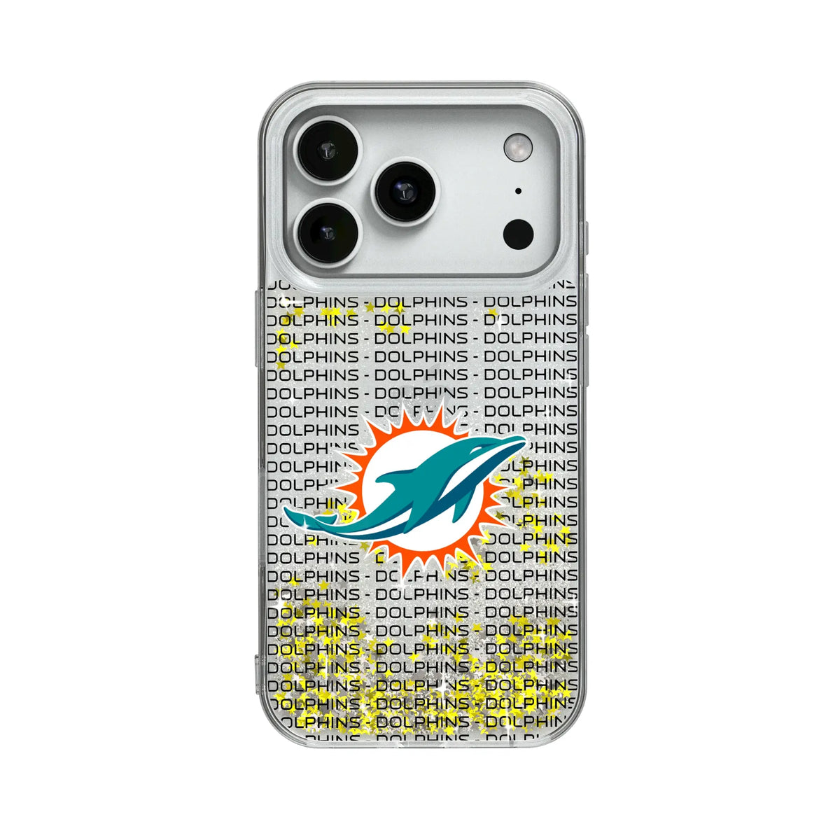 Miami Dolphins Text Backdrop Glitter Phone Case for Apple iPhone