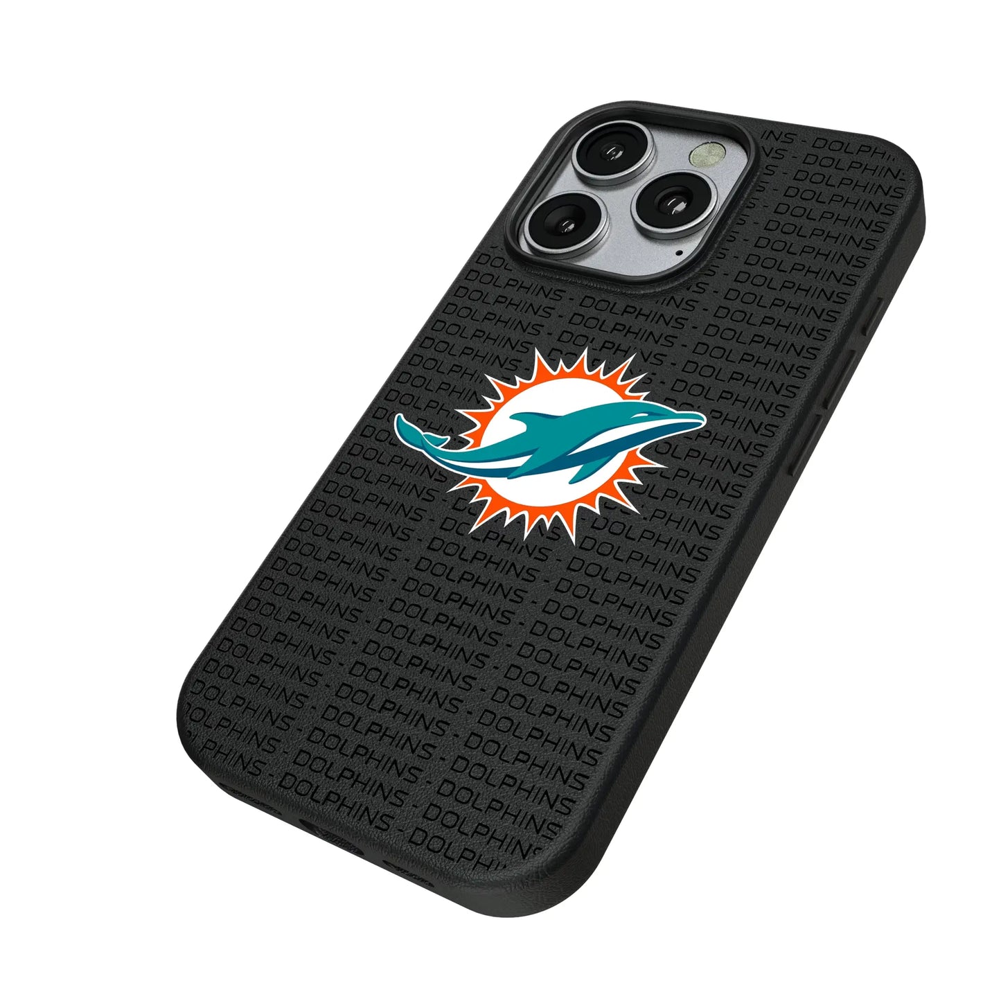 Miami Dolphins Text Backdrop MagSafe Compatible Phone Case for Apple iPhone