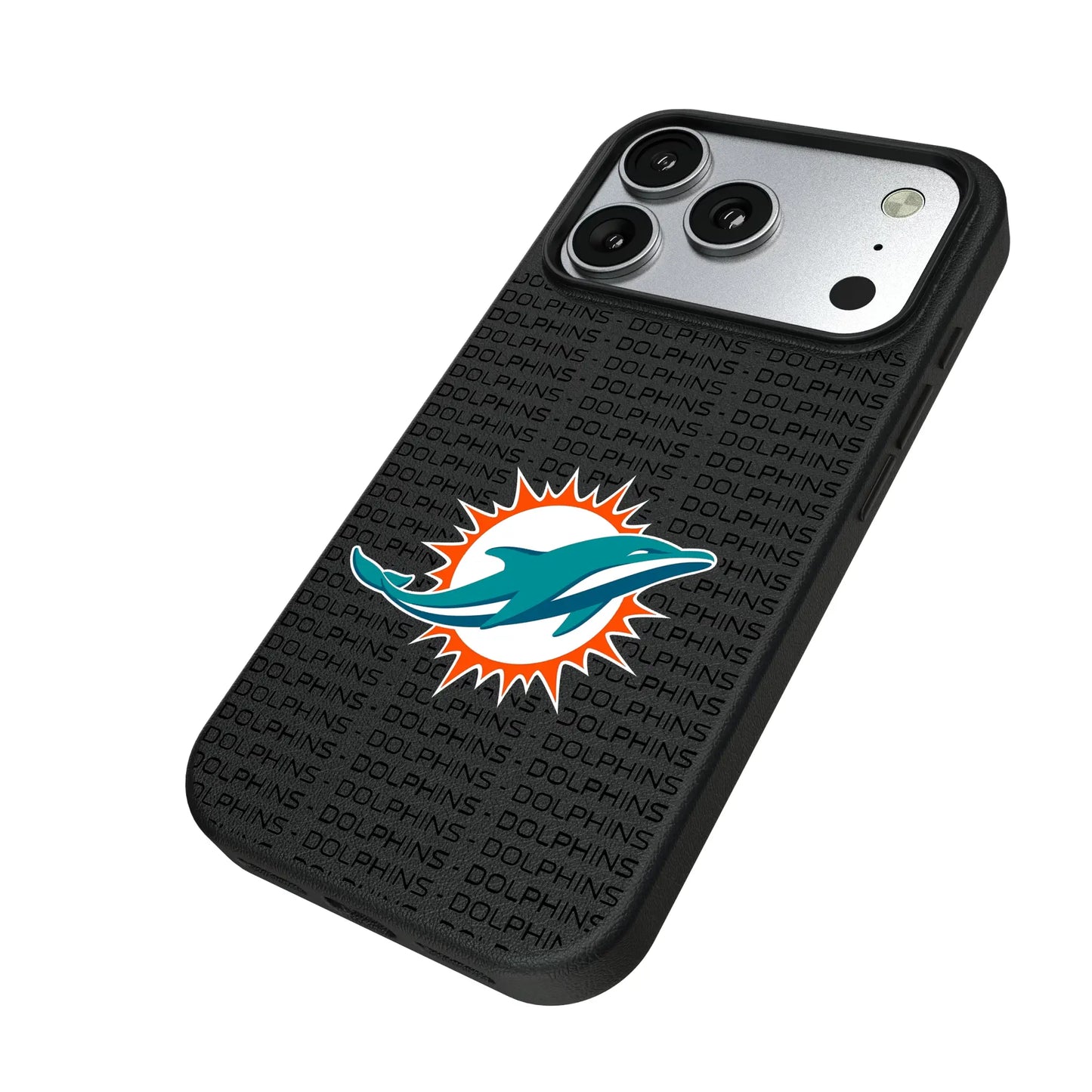 Miami Dolphins Text Backdrop MagSafe Compatible Phone Case for Apple iPhone