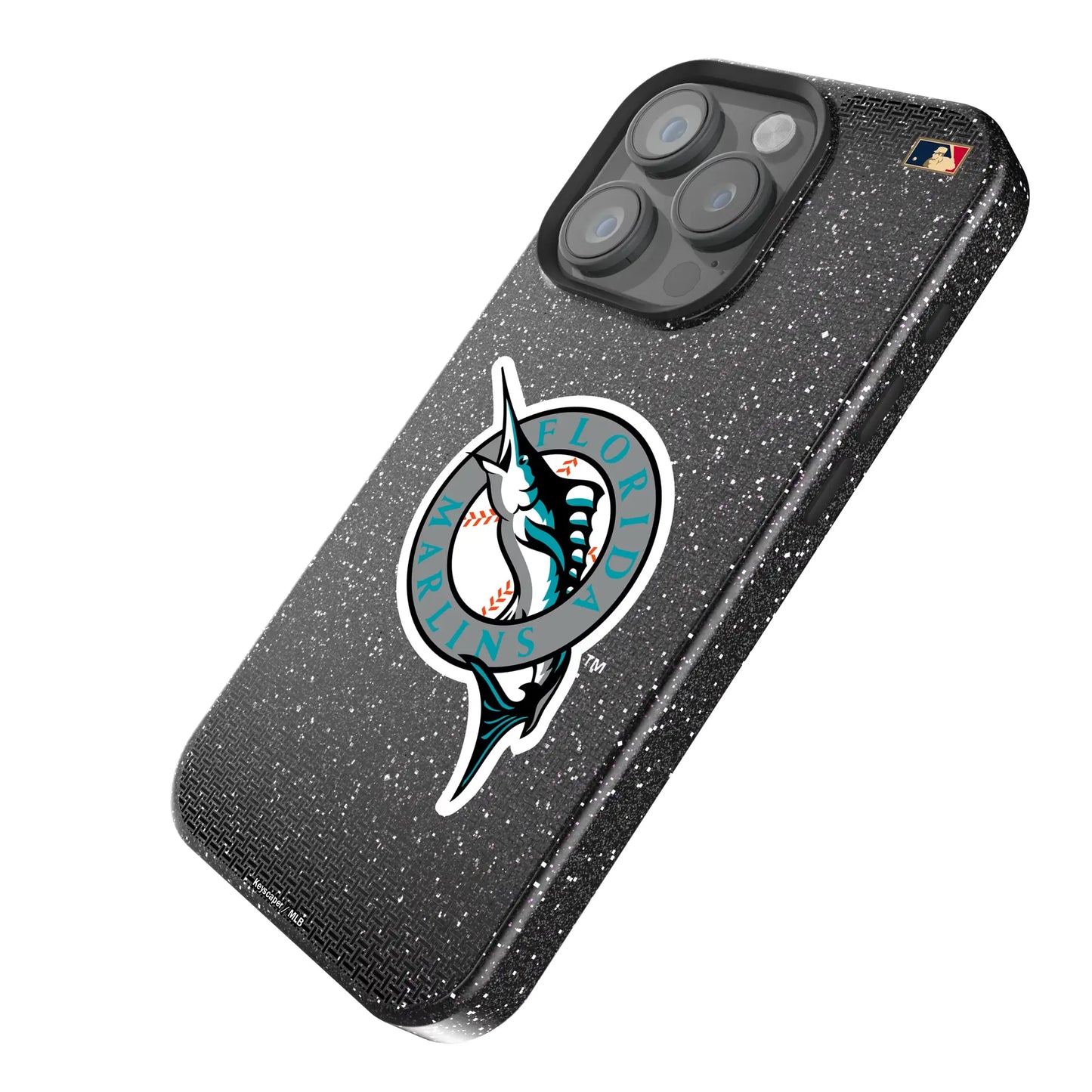 Miami Marlins 1993-2011 - Cooperstown Collection Linen Black Bling Phone Case for Apple iPhone