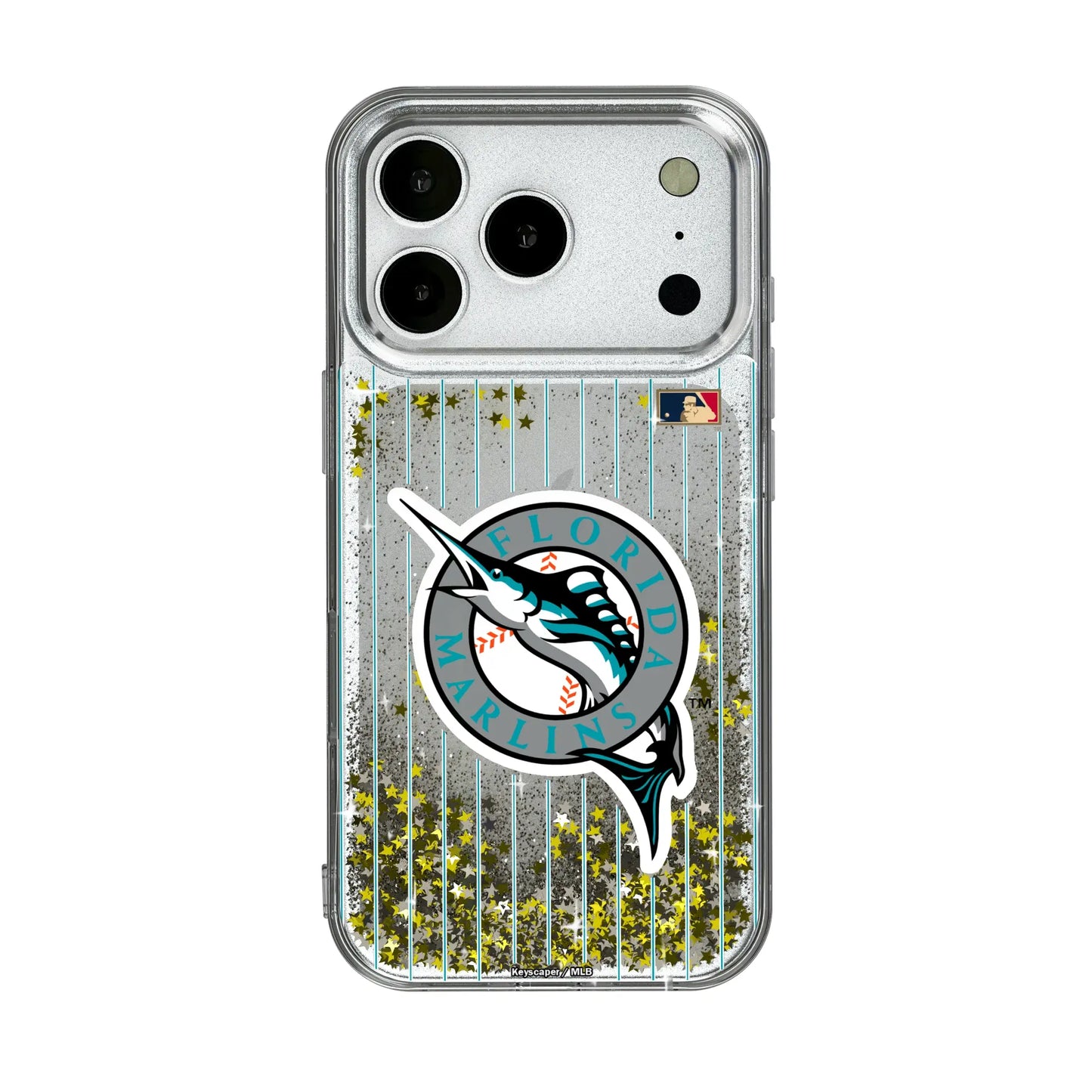 Miami Marlins 1993-2011 - Cooperstown Collection Pinstripe Glitter Phone Case for Apple iPhone