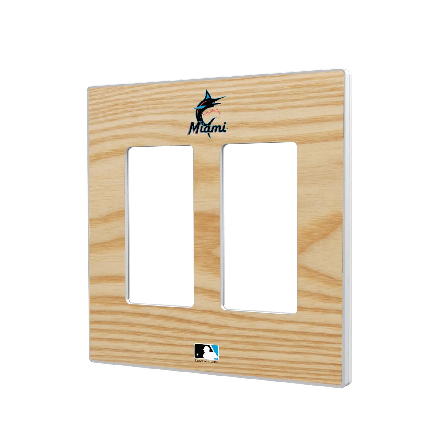 Miami Marlins Baseball Bat Hidden-Screw Light Switch Plate