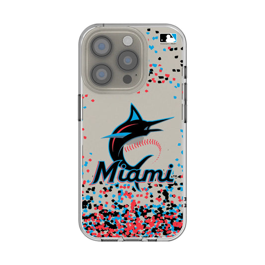 Miami Marlins Confetti Clear Phone Case for Apple iPhone