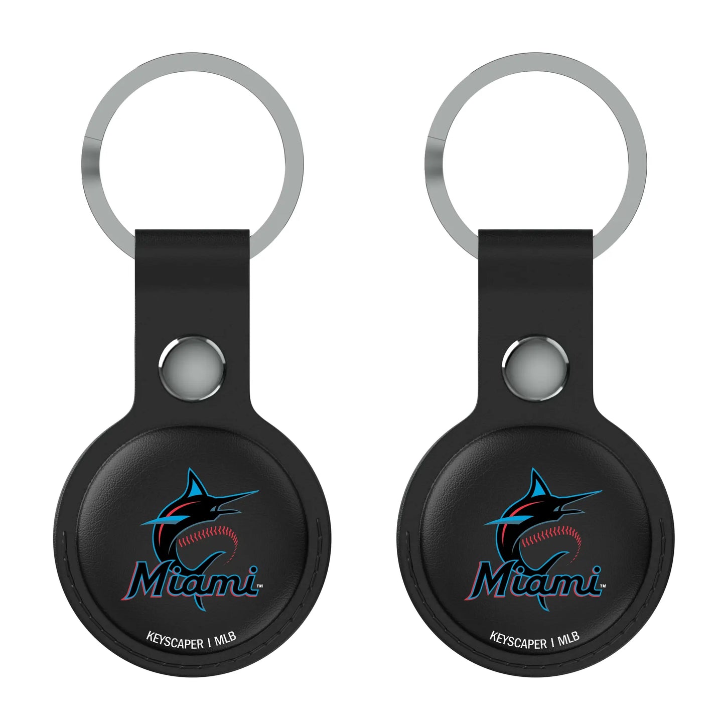 Miami Marlins Insignia Black Airtag Holder 2-Pack