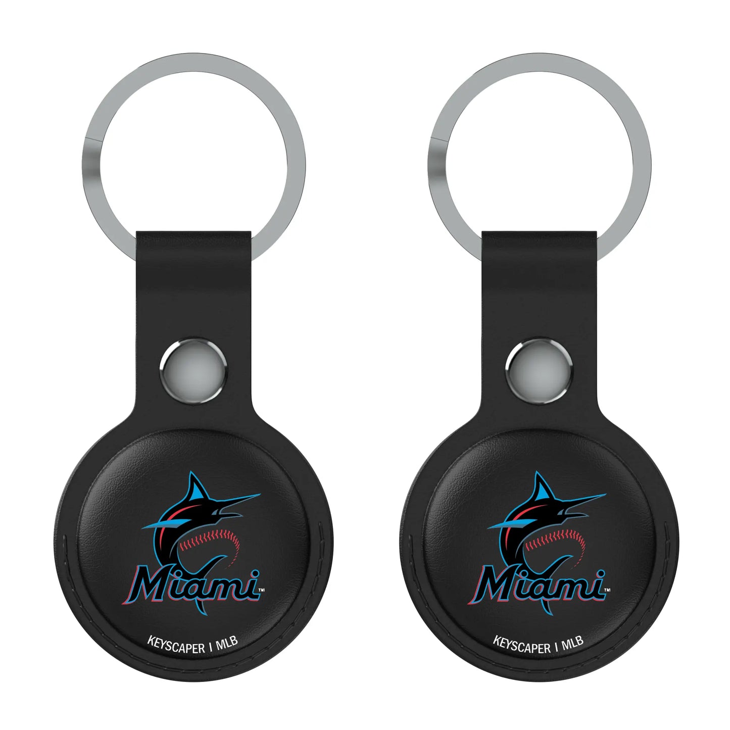 Miami Marlins Insignia Black Airtag Holder 2-Pack