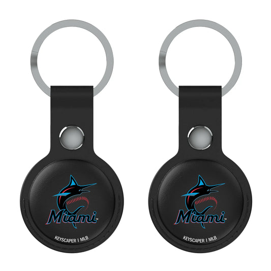 Miami Marlins Insignia Black Airtag Holder 2-Pack