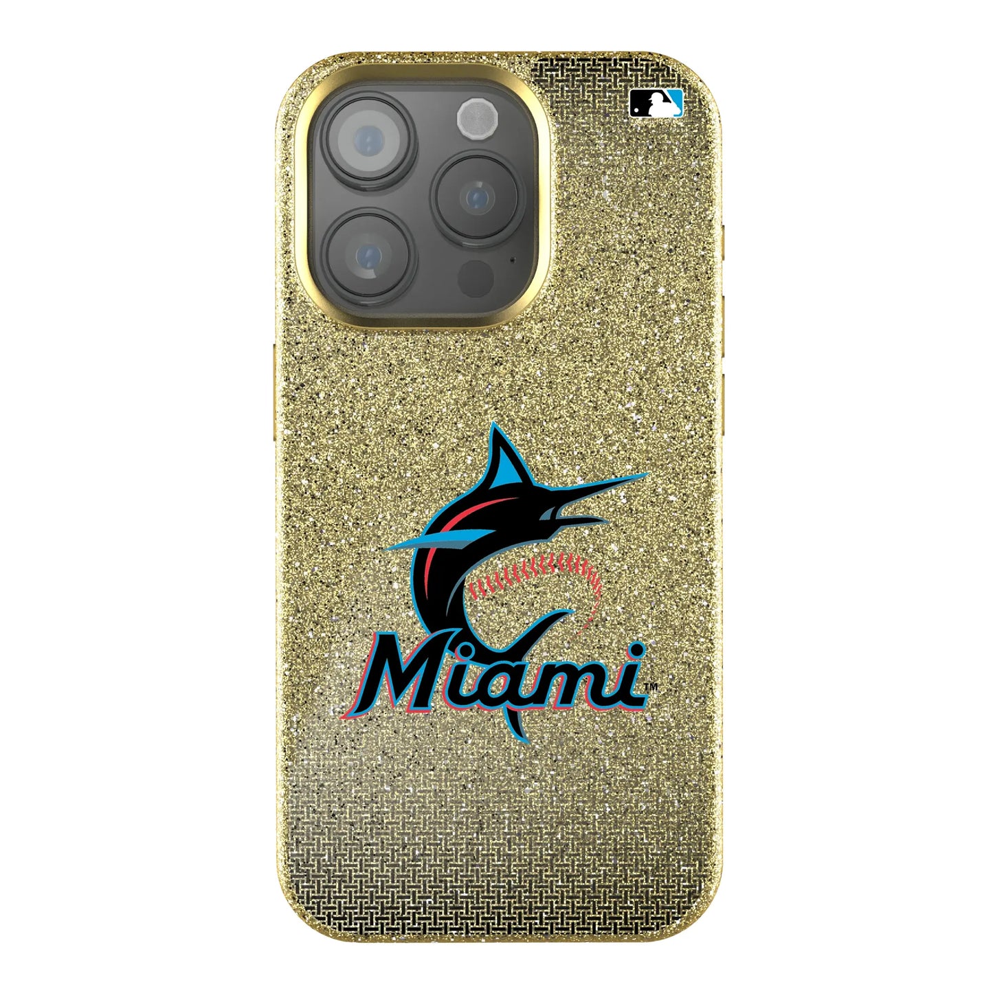 Miami Marlins Linen Bling Phone Case for Apple iPhone