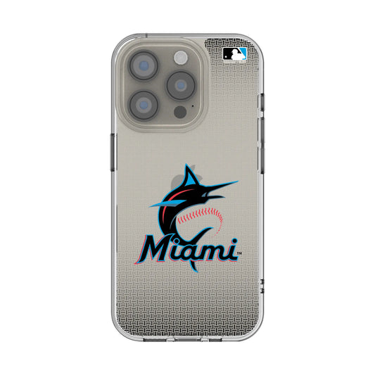 Miami Marlins Linen Clear Phone Case for Apple iPhone