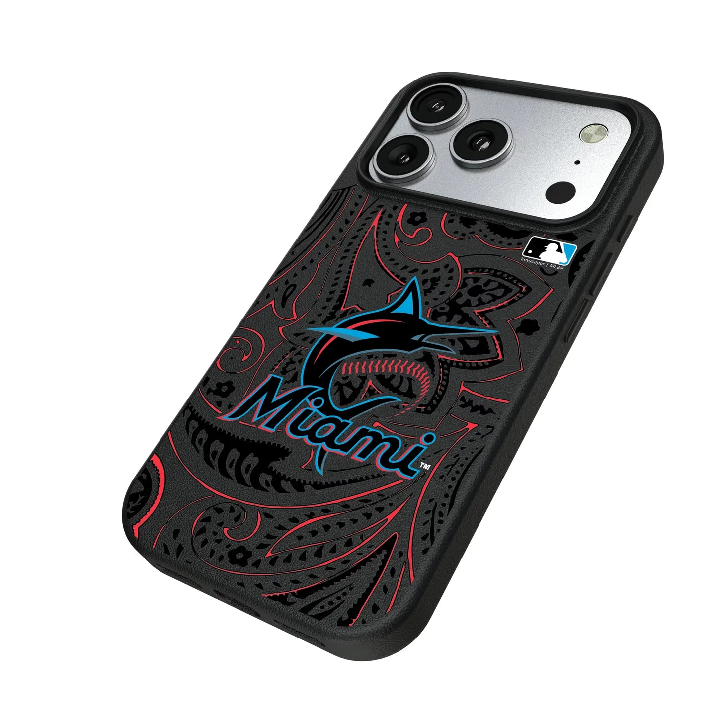 Miami Marlins Paisley MagSafe Compatible Phone Case for Apple iPhone