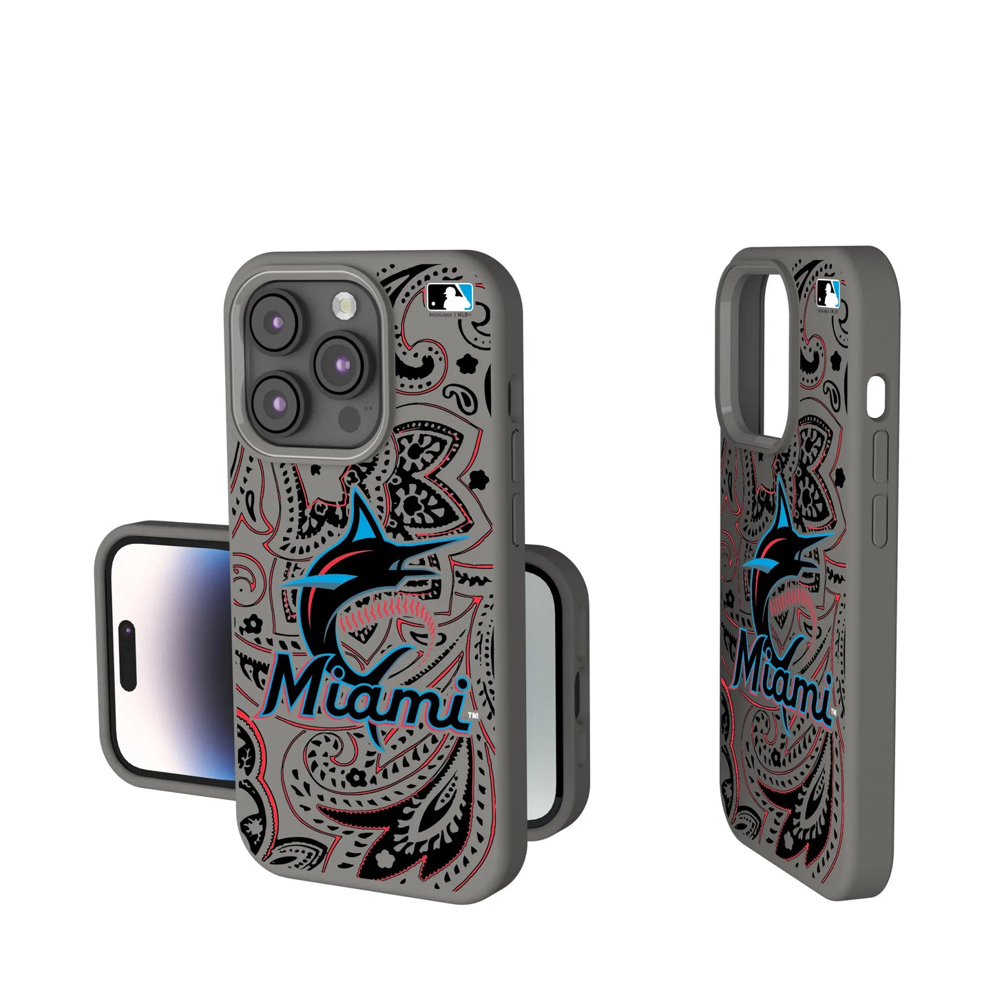 Miami Marlins Paisley Soft Touch Phone Case for Apple iPhone