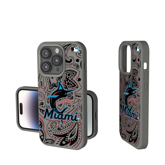 Miami Marlins Paisley Soft Touch Phone Case for Apple iPhone