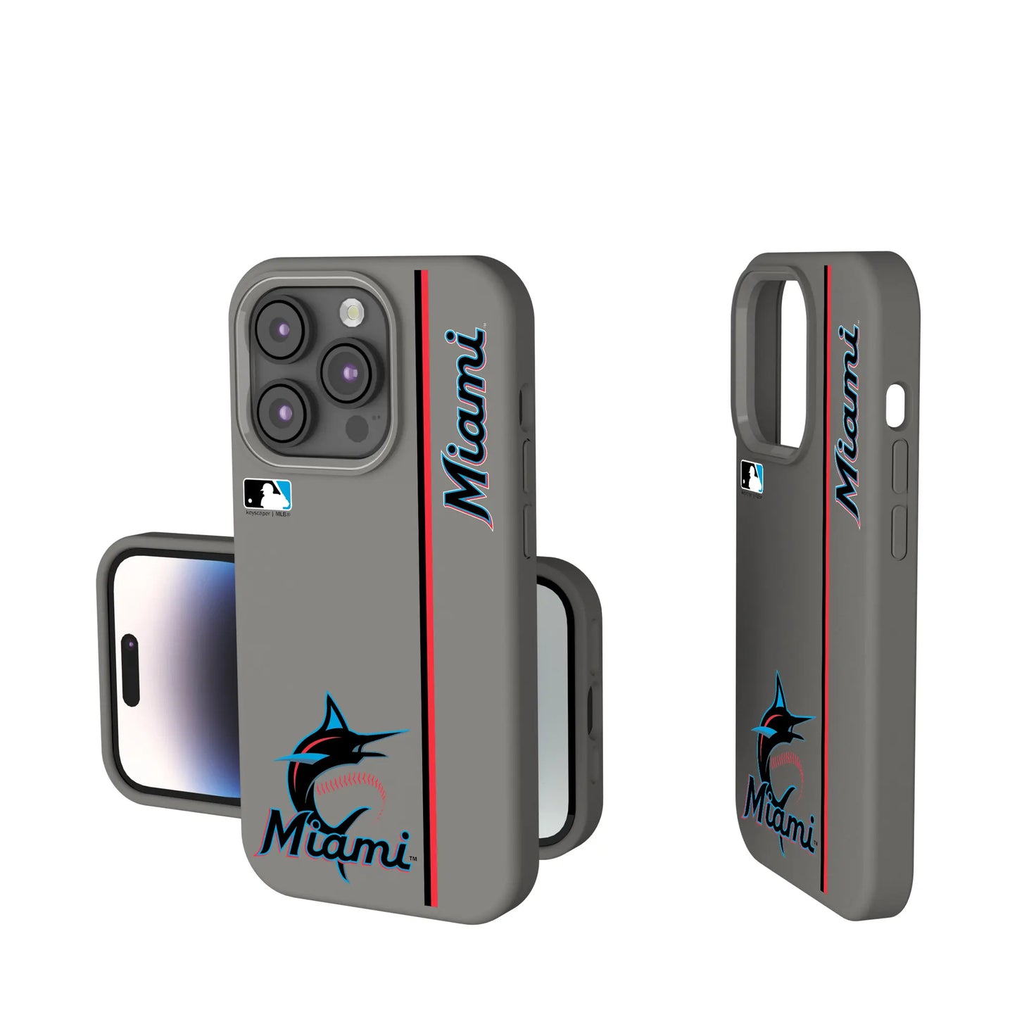 Miami Marlins Sidebar Soft Touch Phone Case for Apple iPhone