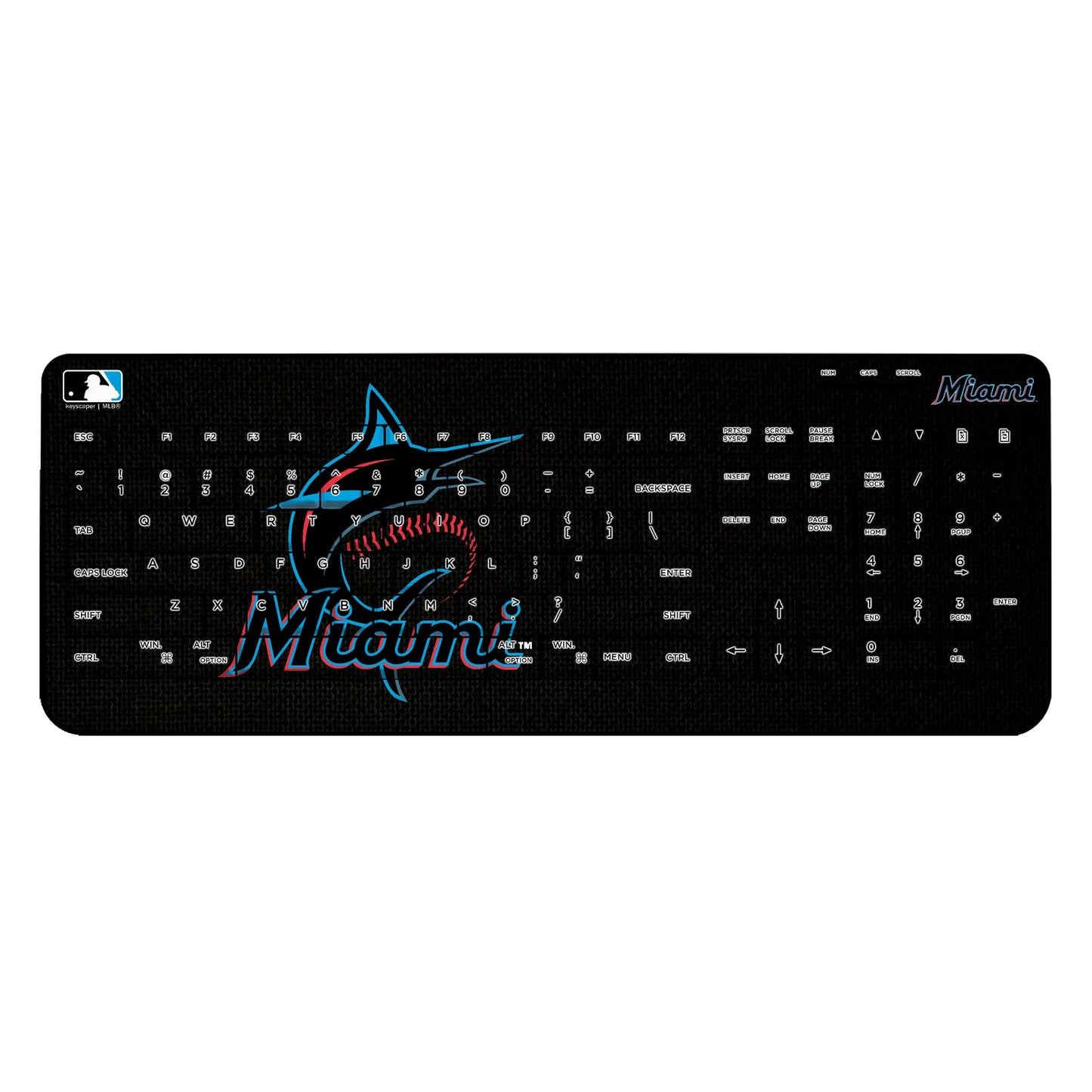 Miami Marlins Solid Wireless USB Keyboard