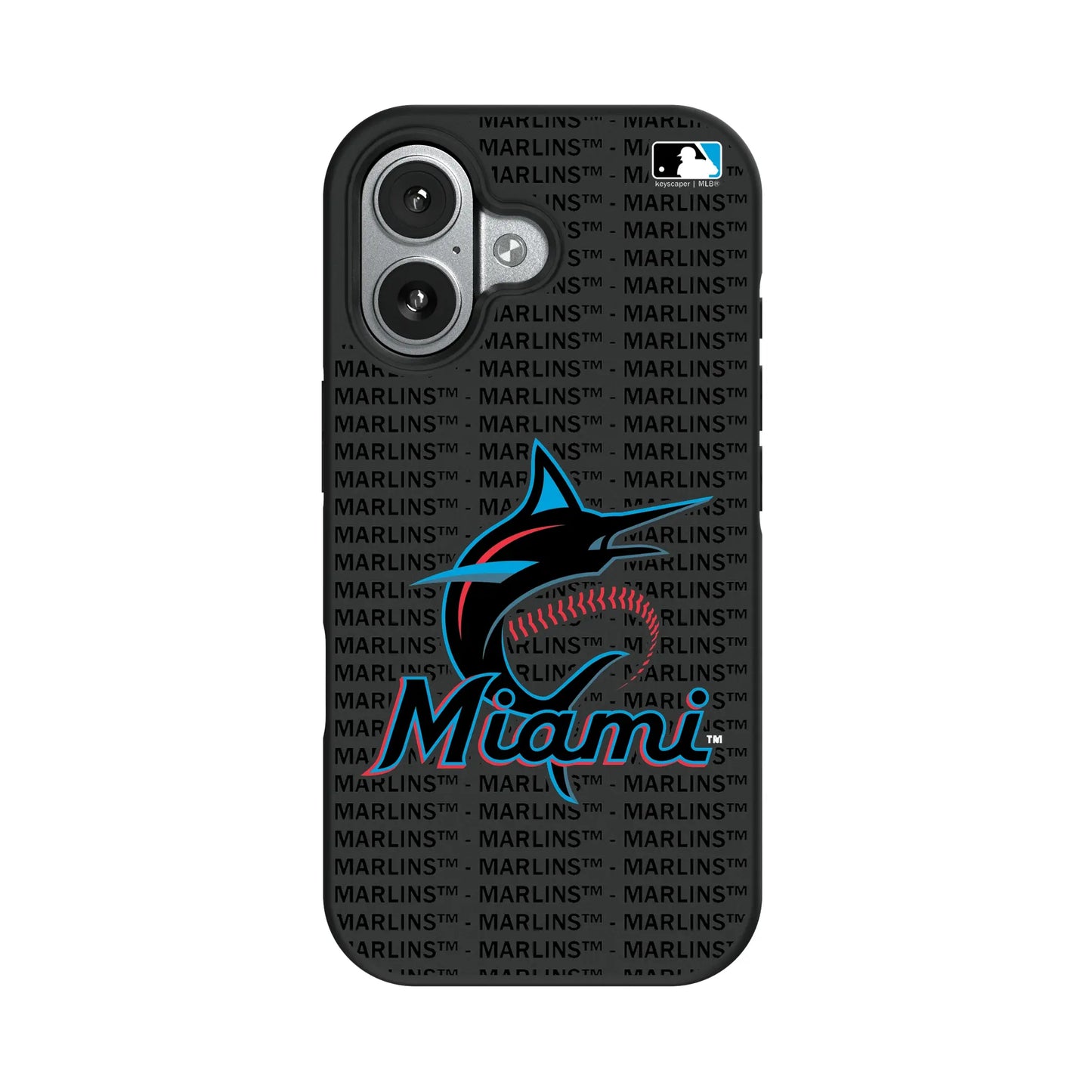 Miami Marlins Text Backdrop Bump Phone Case for Apple iPhone
