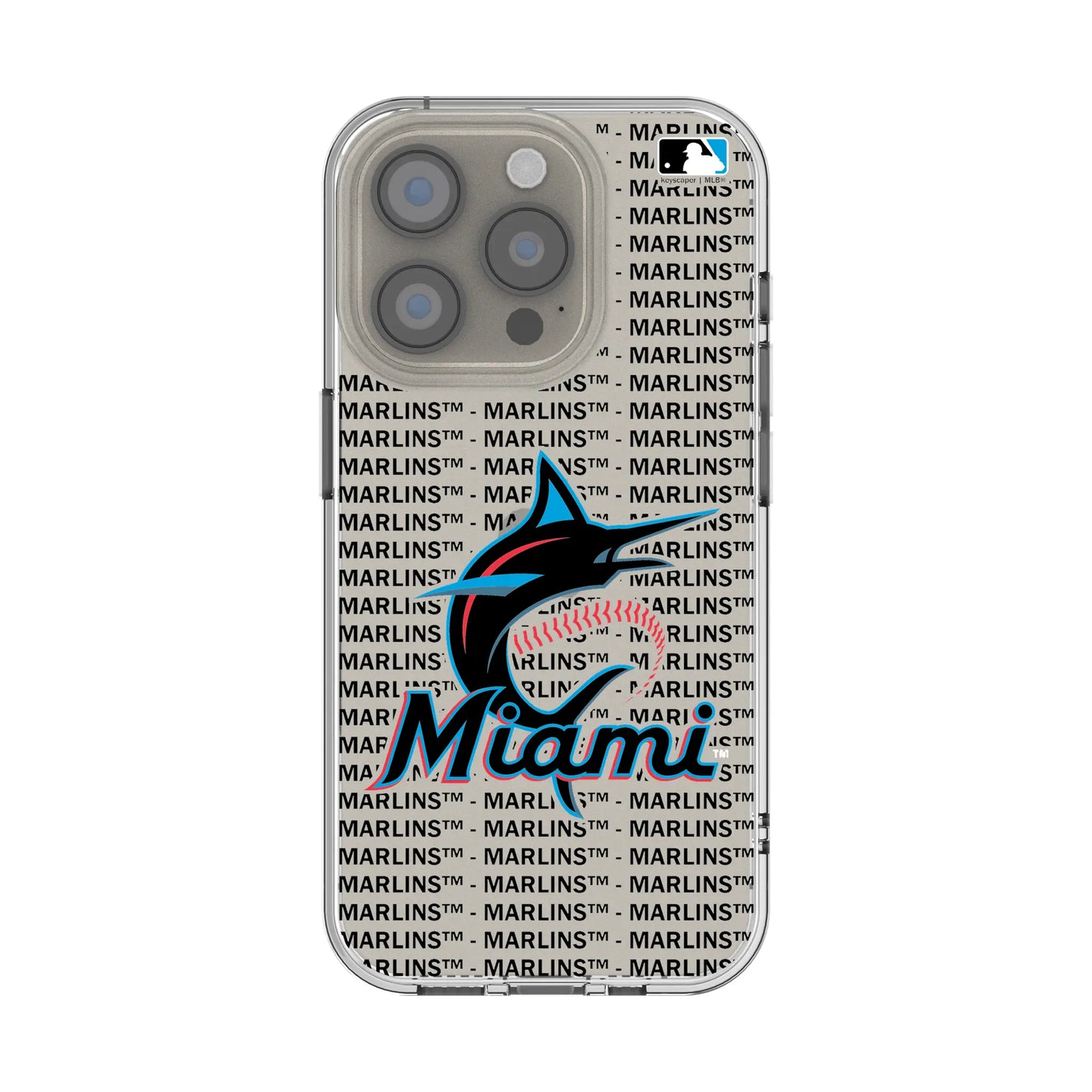Miami Marlins Text Backdrop Clear Phone Case for Apple iPhone