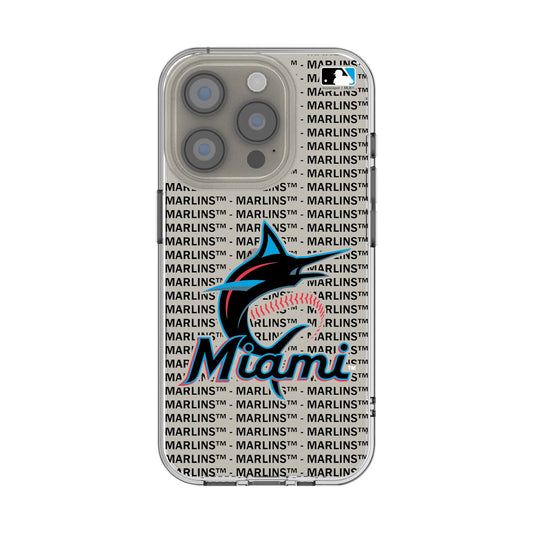 Miami Marlins Text Backdrop Clear Phone Case for Apple iPhone