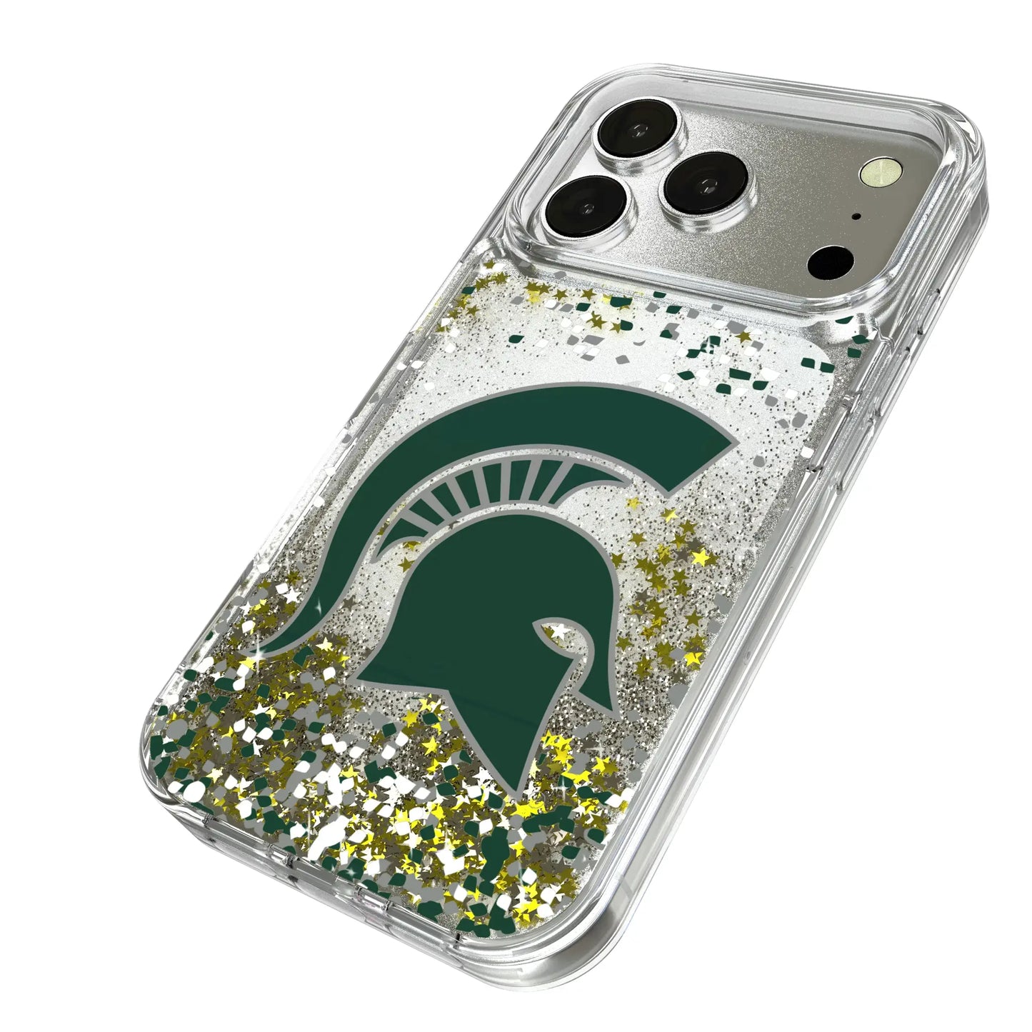 Michigan State University Spartans Confetti Glitter Phone Case for Apple iPhone