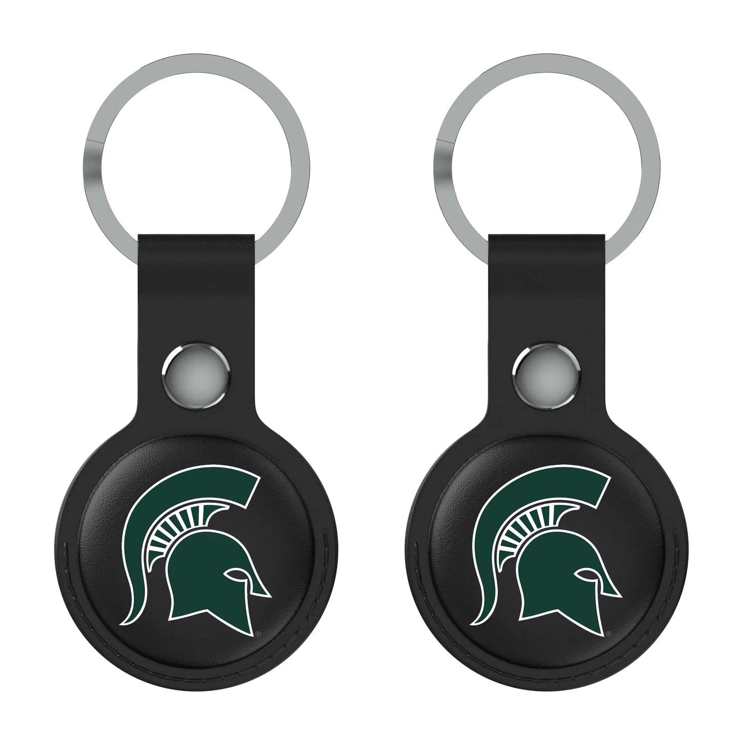 Michigan State University Spartans Insignia Black Airtag Holder 2-Pack