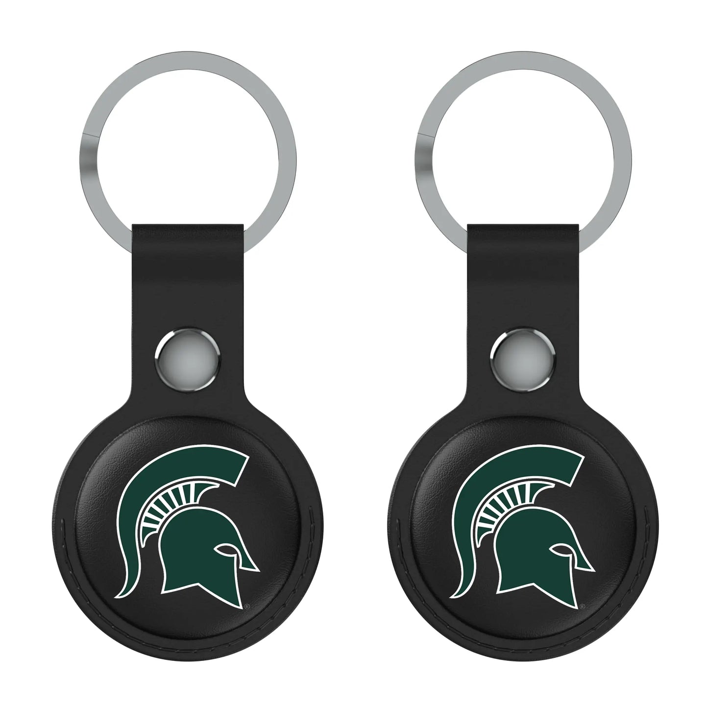Michigan State University Spartans Insignia Black Airtag Holder 2-Pack