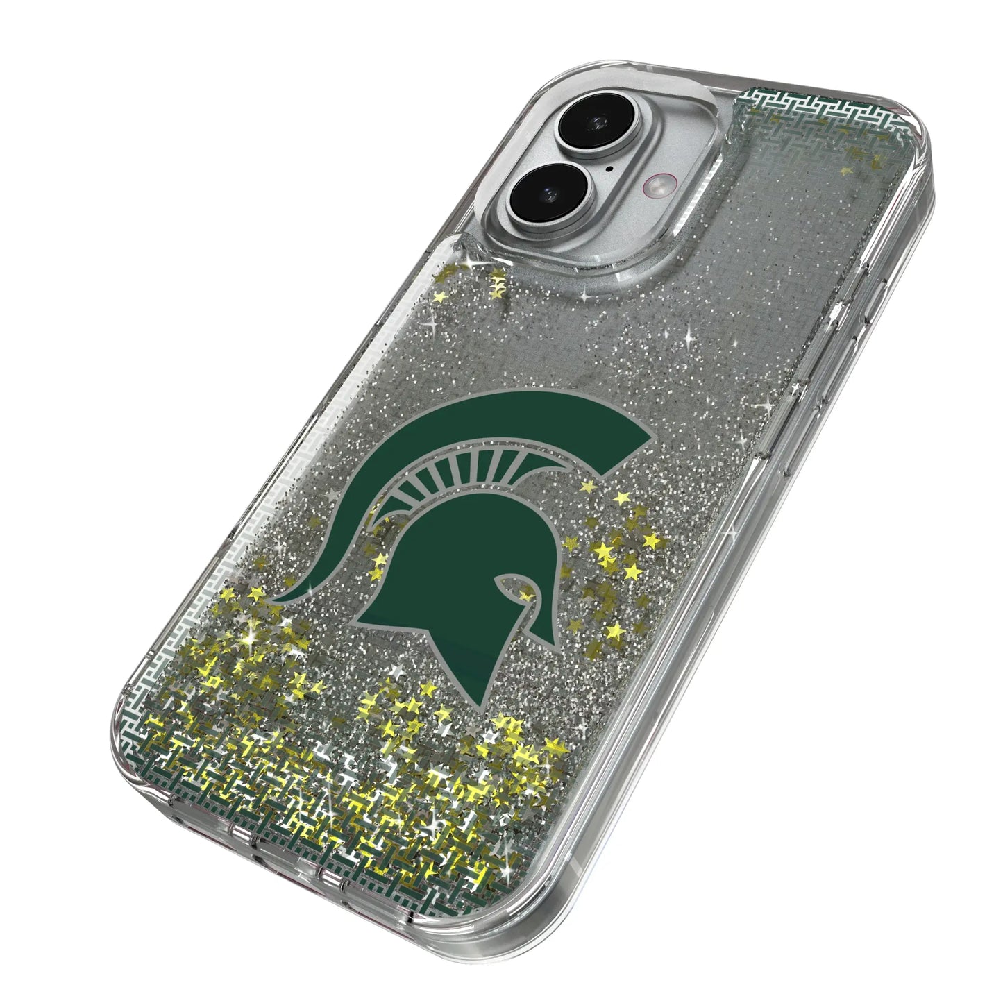Michigan State University Spartans Linen Glitter Phone Case for Apple iPhone