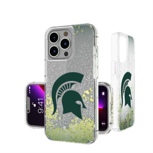 Michigan State University Spartans Linen Glitter Phone Case for Apple iPhone
