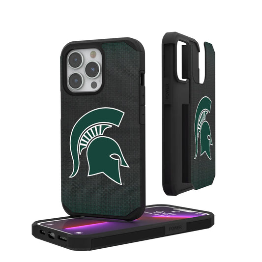 Michigan State University Spartans Linen Rugged Phone Case for Apple iPhone