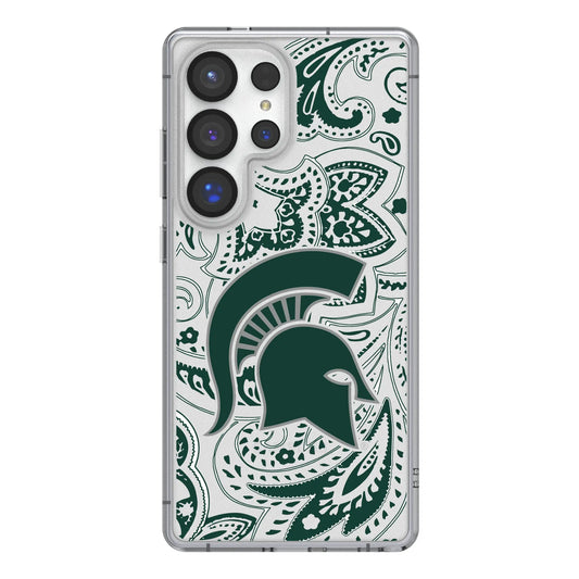 Michigan State University Spartans Paisley Clear Phone Case for Samsung Galaxy