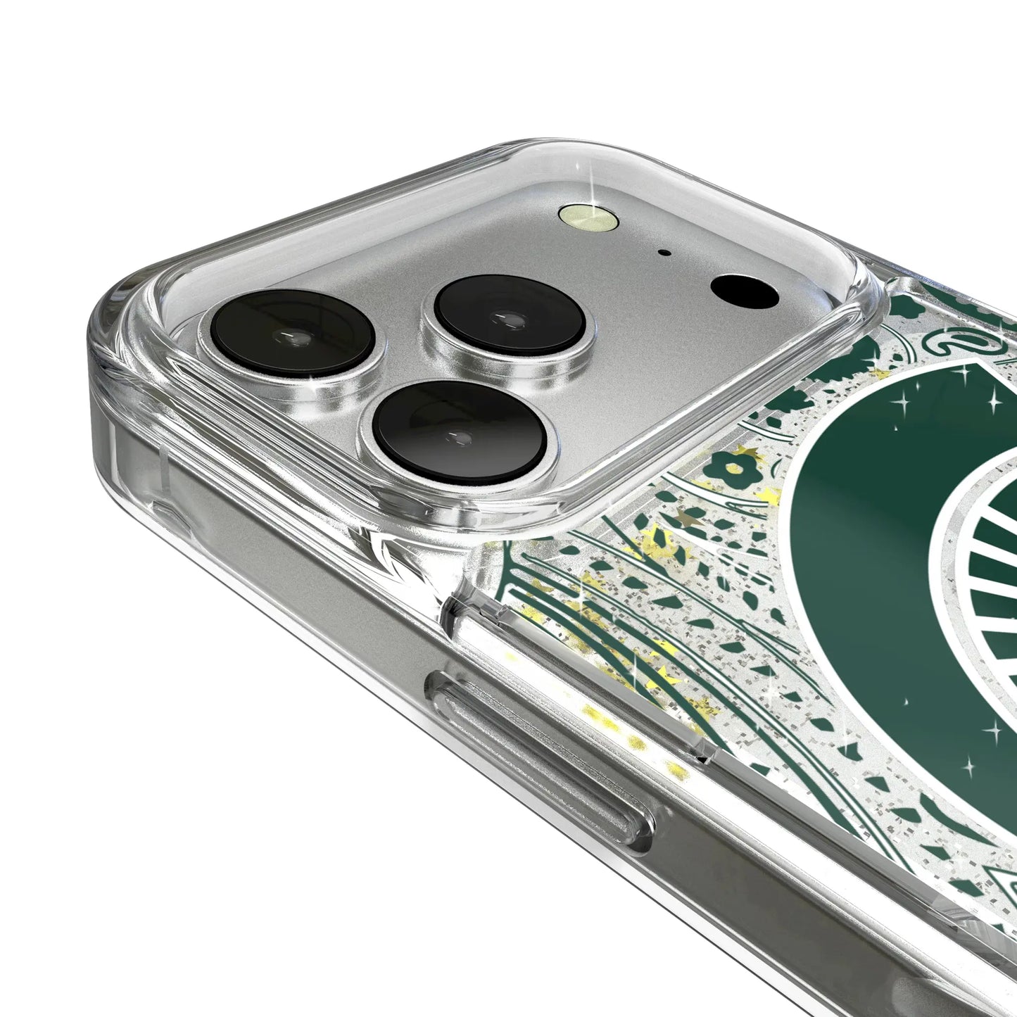 Michigan State University Spartans Paisley Glitter Phone Case for Apple iPhone