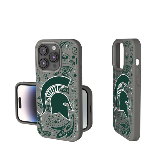 Michigan State University Spartans Paisley Soft Touch Phone Case for Apple iPhone