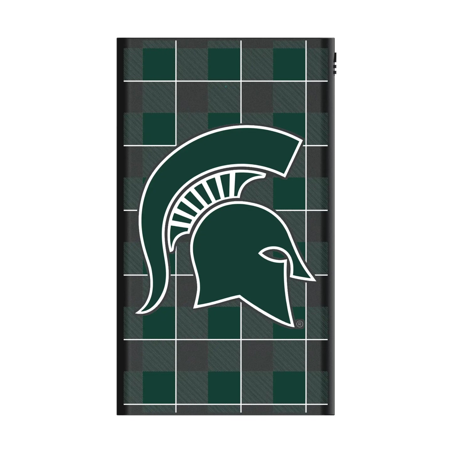 Michigan State University Spartans Plaid 5000mAh Flat Powerbank
