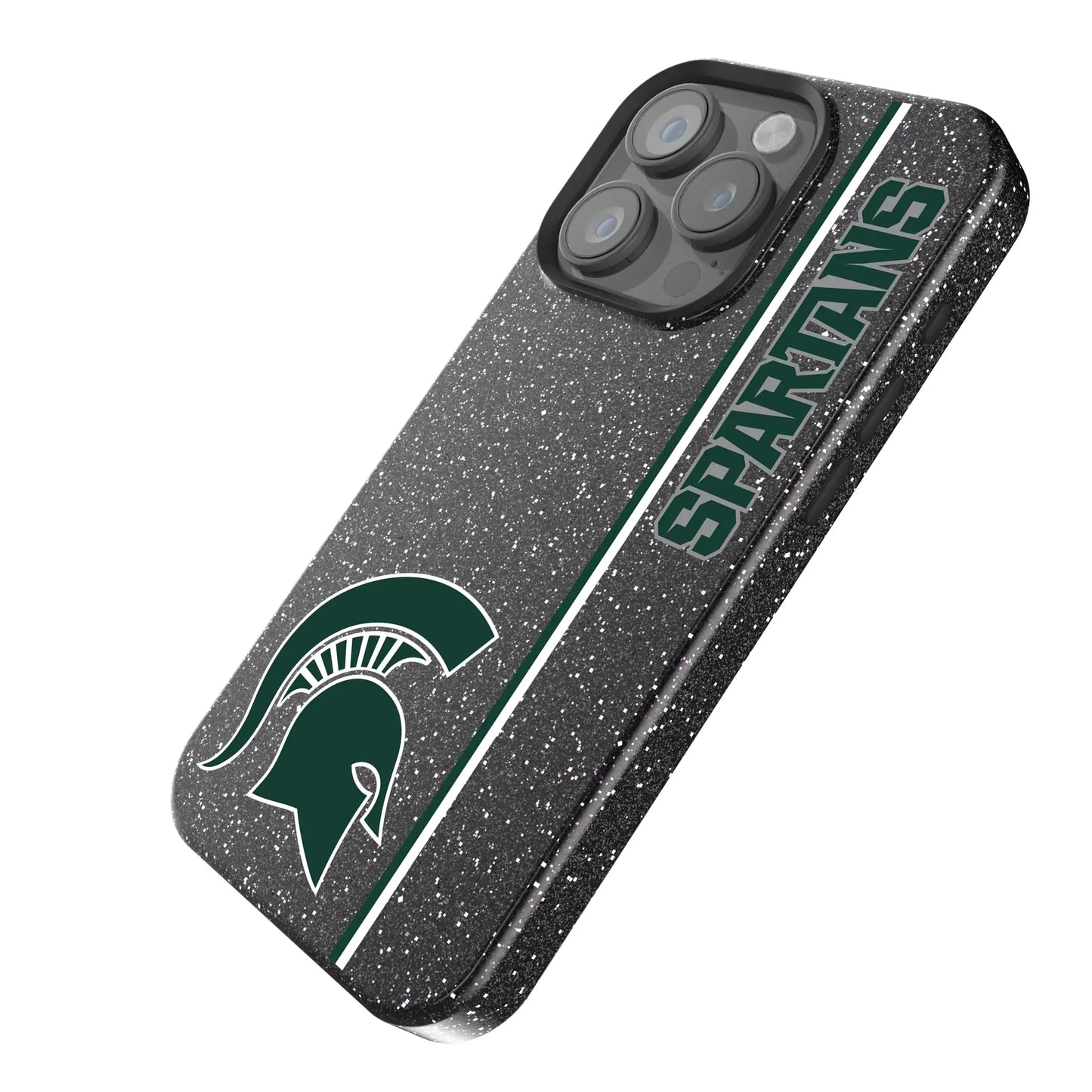 Michigan State University Spartans Sidebar Black Bling Phone Case for Apple iPhone