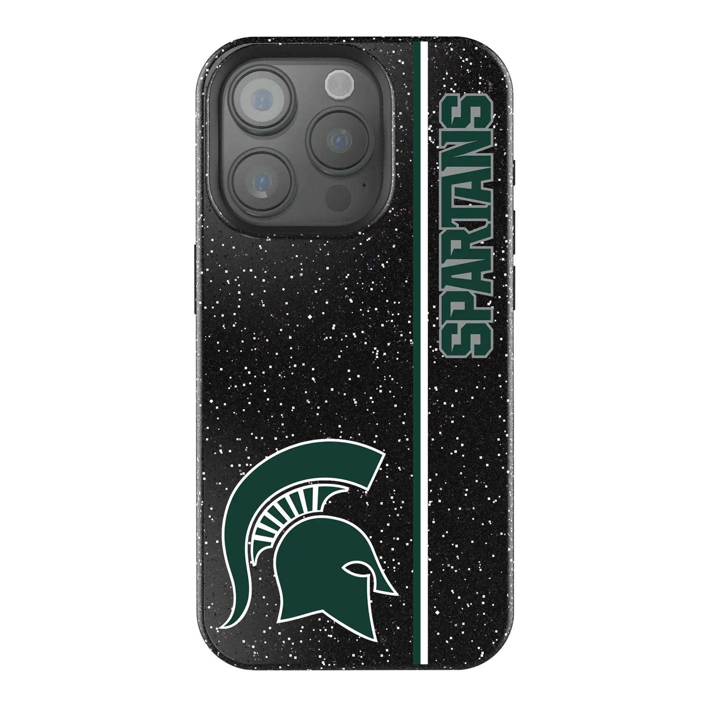 Michigan State University Spartans Sidebar Black Bling Phone Case for Apple iPhone