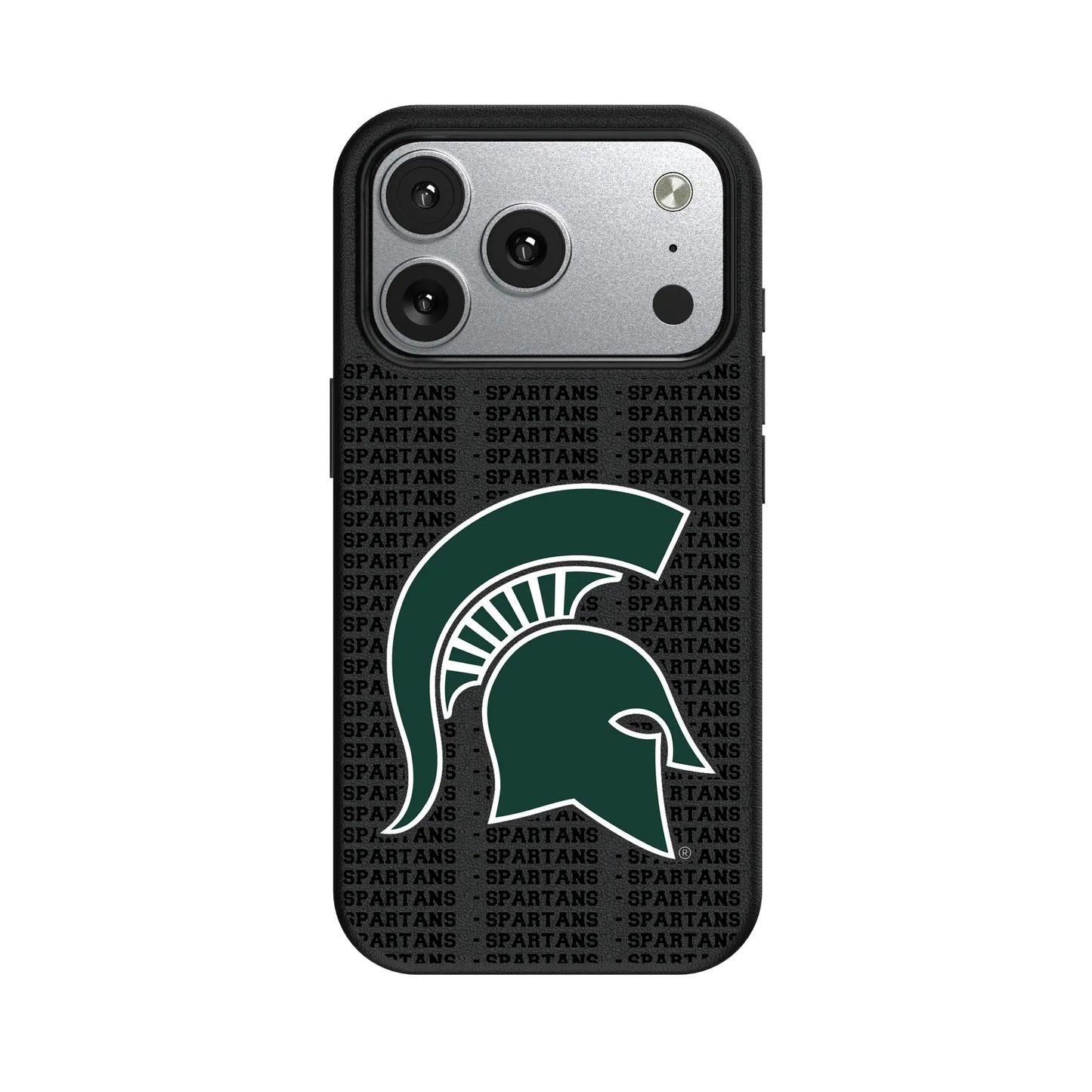 Michigan State University Spartans Text Backdrop MagSafe Compatible Phone Case for Apple iPhone