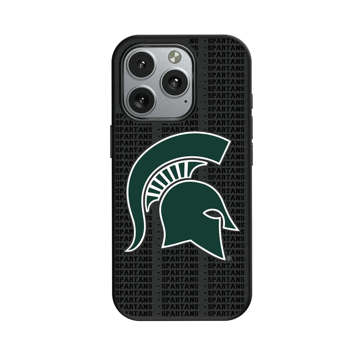 Michigan State University Spartans Text Backdrop MagSafe Compatible Phone Case for Apple iPhone